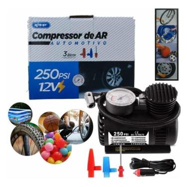 Imagem de Compressor De Ar Knup 250 Psi 12v Bolas Boias Balões Pneus