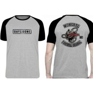 Imagem de Camiseta Days Gone Emblema Blusa Plus Size extra grande adulto ou infa
