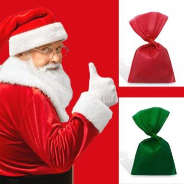 Imagem de Kit 2 Saco Grande P/Presente Natal TNT 70x1,00cm C/ Cordão Náutico (1 