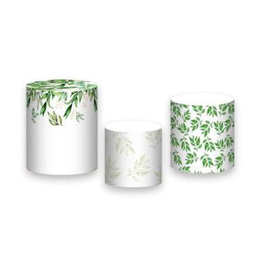 Imagem de Trio de Capas de Cilindro - Belas Folhagens Verdes 083 - Via Cores