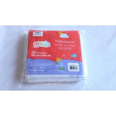 Imagem de Fralda Especial Branca Lisa Bambi Incomfral com 5 unidades