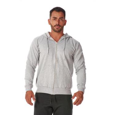 Imagem de Moletom Zíper Masculino Canguru Bolso e Capuz Quentinho Moda Inverno E