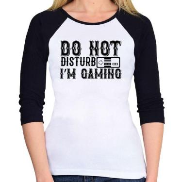 Imagem de Baby Look Raglan Do Not Disturb I'm Gaming Manga 3/4 - Foca na Moda, B