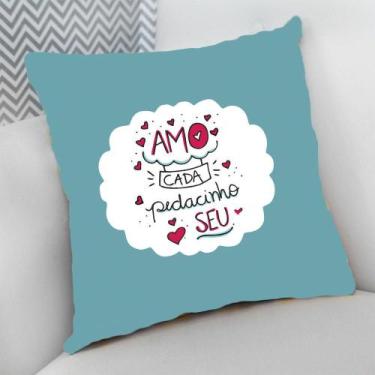 Imagem de Almofada Decorativa Cheia c/ Zíper 25x25 Namorados Amo Cada Pedacinho 