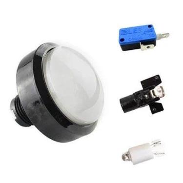 Imagem de BOTAO ARCADE FLIPERAMA ILUMINADO 60mm - BRANCO - Chaves