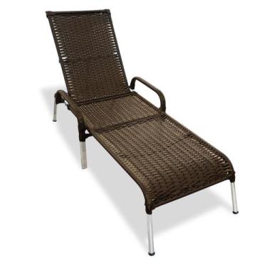 Imagem de Espreguiçadeira Piscina Reclinável Alumínio Fibra Sintética Madrid - M