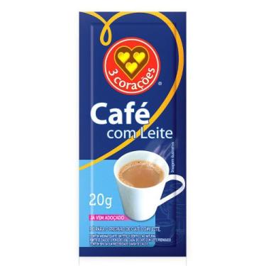 Imagem de Café Com Leite 3 Corações 50 Sachês com 20g Cada