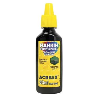 Imagem de Tinta Nankin Profissional Para Contornos 20ml Acrilex , PRETO