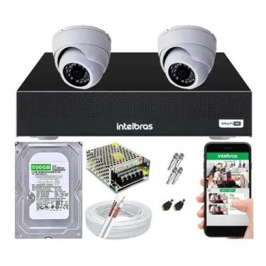 Imagem de Kit Cftv 2 Câmeras Segurança Dome Ir Dvr Mhdx 1104 Intelbras
