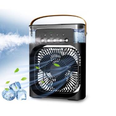 Imagem de Air Cooler Fan Ventilador Portátil 3 Velocidades C/ Led Filtro Perfuma