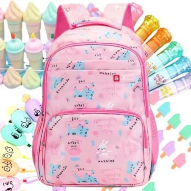 Imagem de Mochila Escolar Volta As Aulas Menina 35l Estojo 5 Cores - SOU MAIS PR