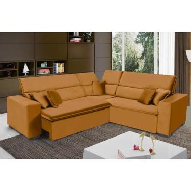 Imagem de Sofá Milão 2.50x2.50m de Canto, Retrátil e Reclinável - Terra - Sofist