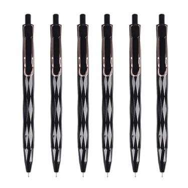 Imagem de DunBong Caneta retrátil de 0,5 mm porosa, canetas de gel de tinta preta, caixa com 6 canetas (pacotes pretos com 6)