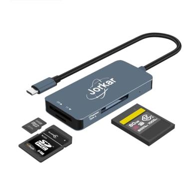 Imagem de Jorkar CFexpress Leitor de cartão tipo A USB-C 3.2, 3 em 1 CFE tipo-A e leitor de cartão SD e micro SD, USB C para leitor de cartão de memória de câmera CFE tipo A