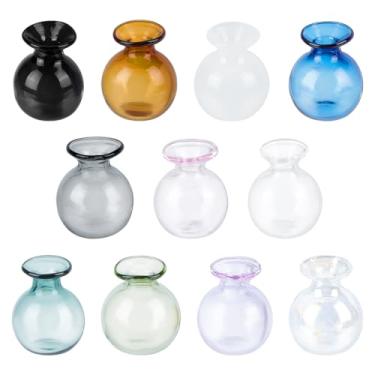 Imagem de PH PandaHall Vaso minúsculo de 11 cores para bigode de gato, pequeno vaso transparente, vaso de vidro colorido, suporte para bigode de gato, pote de bigode pequeno, vaso artístico para decoração de