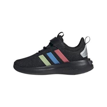 Imagem de adidas Racer TR23 Tênis de renda elástica, preto/prata metálico/preto, tamanho 38 unissex infantil grande, Preto/prata metálico/preto, 17