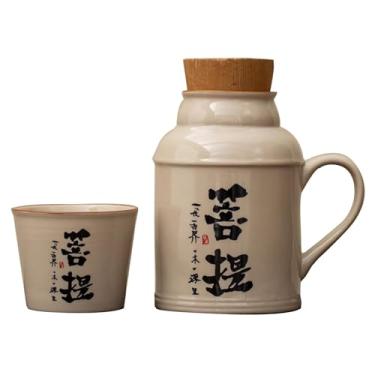 Imagem de Xícaras De Chá De Porcelana Doméstica Com Tampa, Caneca Portátil De Grande Capacidade, Bule De Chá Chinês Fácil De Segurar(Style1)