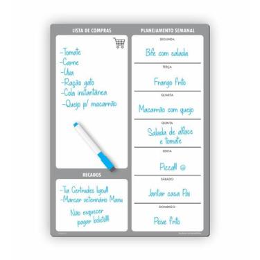 Imagem de Ímã De Geladeira Porta Recados Vários Cinza - Micro Oficina