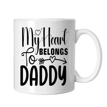 Imagem de SpreadPassion Caneca de café My Heart Belongs To Daddy, presente para namorado e namorada, ideia de presente de dia dos namorados, presente para marido e esposa, ideia de presente de aniversário do