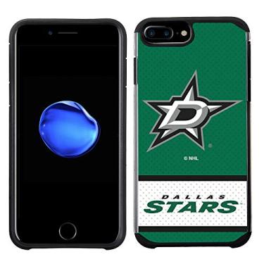 Imagem de Apple iPhone 8 Plus/iPhone 7 Plus/iPhone 6s Plus/iPhone 6 Plus - Capa traseira texturizada de jérsei verde licenciado pela NHL em TPU preto