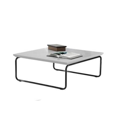 Imagem de Mesa de Centro Kairos 70x70 Pé Preto Bisart Decor - Larflex, Laca Bran