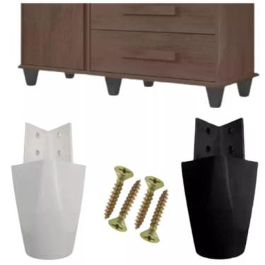 Imagem de Kit com 4 Pés para Guarda Roupas Armários Roupeiros 6,5 cm de Altura -