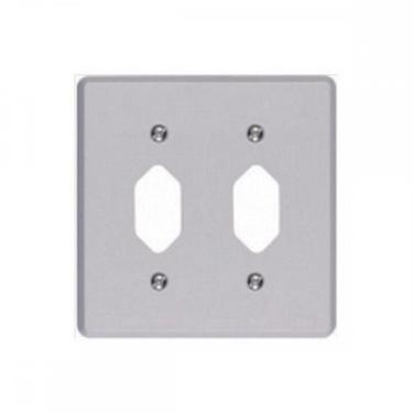 Imagem de Placa Conjunto Ilumi Cinza 4X4 - 2 Tomadas