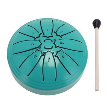 Imagem de Tambor de Língua de Aço, Mini 4 Polegada 8 Notas Instrumentos de Percussão de Tambor Handpan Com Baqueta e Livro de Música (Verde)