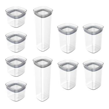 Imagem de Kit 10 Potes Herméticos Block Ou - Natural