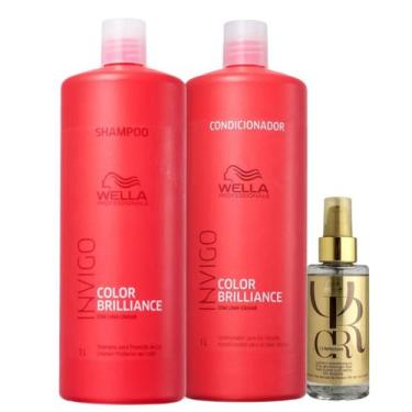 Imagem de Kit Wella Professionals Color Brilliance Sh 1L + Cond 1L + Oil Reflect