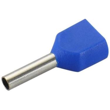 Imagem de Kit 1000Pçs Terminal Elétrico Ilhós Tubular Duplo 2,5Mm Azul - Decorar