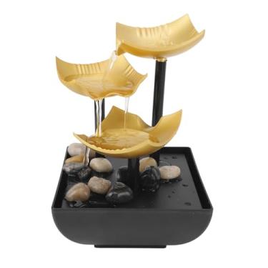 Imagem de Fonte de Mesa de 3 Camadas Com Decoração de Fonte de Mesa, Pedras de 3 Camadas e Luz LED Alimentada por Cabo USB, Adequada para Decoração de Casa ou Escritório