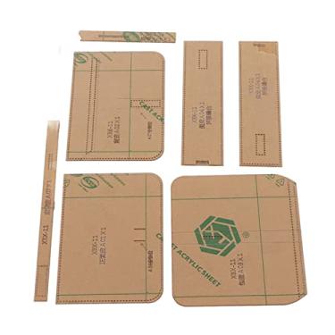 Imagem de Modelo de Acrílico de Bolsa de Ombro Padrão de Couro, Kit de Modelo de Couro de Couro, Estêncil de Artesanato Transparente para Bolsas de Ombro de Balde