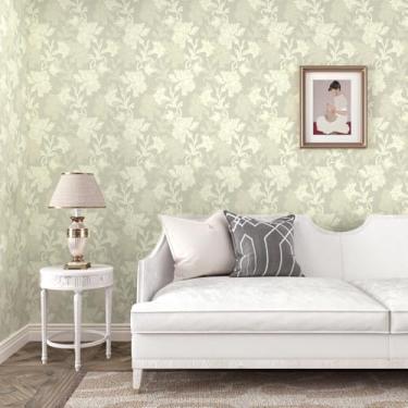 Imagem de Papel de parede marrom acinzentado bege floral descascar e colar papel de contato marrom claro para gavetas de paredes papel de parede boêmio botânico para quarto banheiro papel de parede marrom