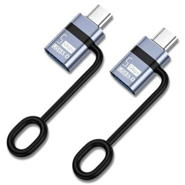 Imagem de CYBERBEANS Adaptador USB C para USB A, pacote com 2, conversor OTG de 5 Gbps tipo C macho para USB 3.0 fêmea para iPhone 16/15 Pro, Samsung Galaxy S24/S23/S22/S21, iPad MacBook Pro/Air, Thunderbolt
