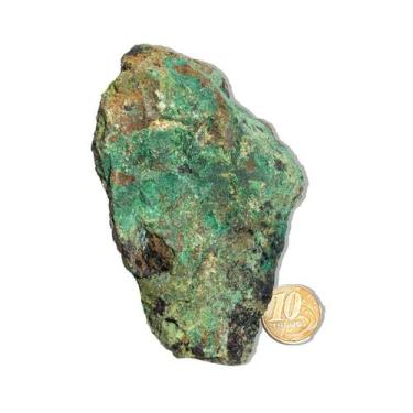 Imagem de 01 Malaquita Pedra Bruto Natural 300 a 350g 10 a 15cm Tipo B - Cristai