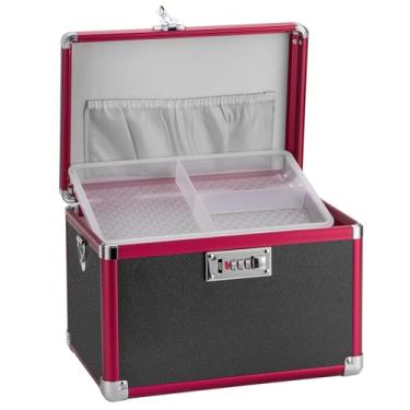 Imagem de LOCKCURX Caixa de bloqueio de medicamentos – Caixa de remédios à prova de crianças com trava de combinação, estojo de armazenamento médico com bandeja, organizador de primeiros socorros para viagem