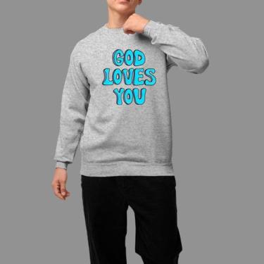 Imagem de Moletom Gola Careca Basico Masculino Casual Inverno Blusa De Frio God 