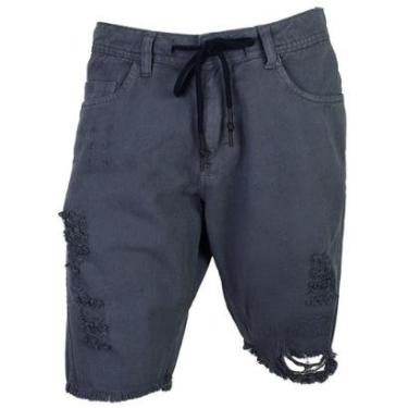 Imagem de Bermuda Sarja Masculina Nicoboco Distroyed Cinza - 44390-Masculino