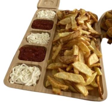Imagem de Tábuas Petisqueira Com Divisorias Bambu Ideal Aperitivos 3 Peças - CAS