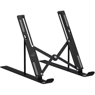 Imagem de Suporte de Mesa Portátil para Notebook/Laptop de 10" a 17,3", Com 10 Níveis de Regulagem, Dobrável, Acompanha Bolsa de Transporte, Preto