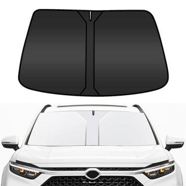 Imagem de COFSODI Para-sol de para-brisa de carro, bloqueador solar duplo espesso para janela frontal, proteção UV no carro, necessidades automotivas se encaixa na maioria dos veículos, protetor solar para bebê