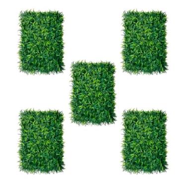 Imagem de Kit Placas Samambaia 40x60 Grama Artificial Jardim Vertical Parede Verde Decoração Muro inglês(Kit 5 Placas)