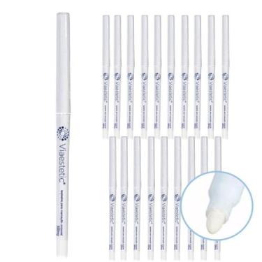 Imagem de Kit 20 Lapiseira Retrátil Marcação Corporal Lápis Branco Via Estetic