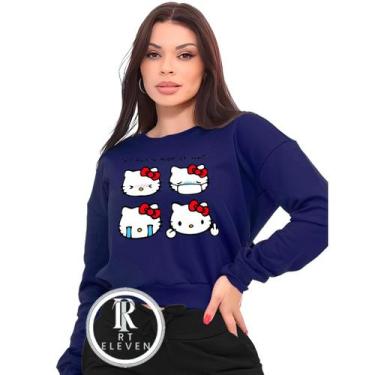 Imagem de Moletom Feminino Hello Kity Modelo Gola Careca Blusa de frio Linha Pre