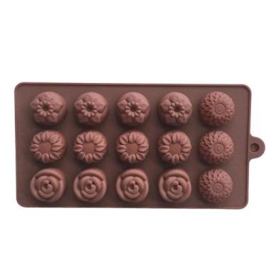 Imagem de Forma De Silicone Flor Rosa Crisântemo Para Chocolate - Mix&Variedades