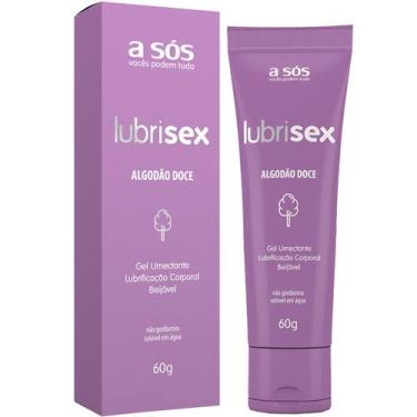 Imagem de Gel Lubrificante Beijável Lubrisex Algodão Doce Deslizante - A sós