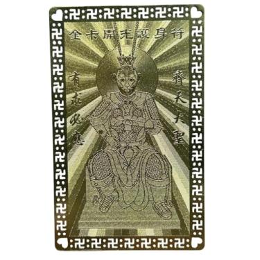 Imagem de DMtse Cartão de amuleto de proteção Feng Shui chinês para Monkey King Sun Wukong para boa sorte, auspicioso e sucesso