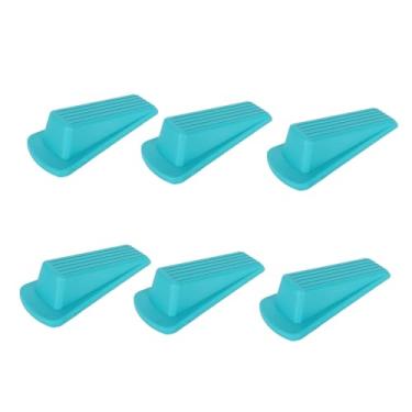 Imagem de Batentes de porta TPR antideformação para cunha de porta, espaçamento de 3 cm, eliminação de ruído, 6 peças, adequadas para portas de madeira (azul)