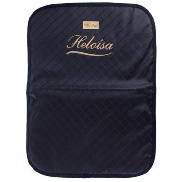 Imagem de Trocador de Fralda Portátil Personalizado com Nome – Impermeável, Acolchoado e Dobrável (Preto Menina)